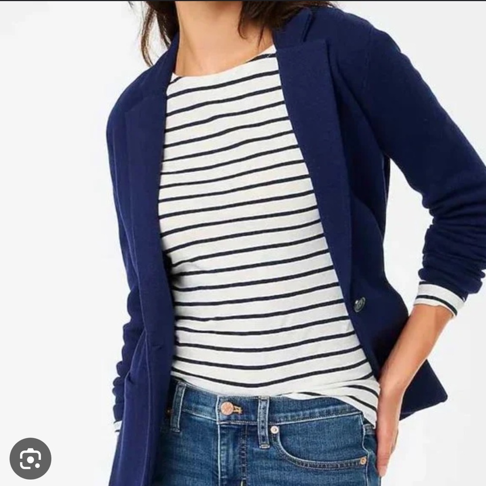 J. Crew Factory Navy Knit Blazer